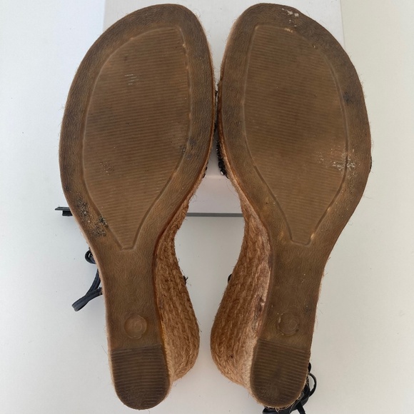 Leather Espadrille Platform Wedge Sandals – Made in Italy – US 9 - Picture 7 of 8